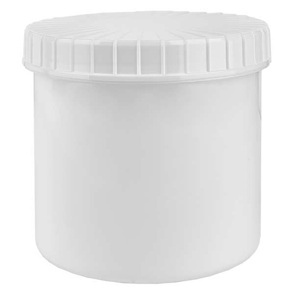Landelijk Verzadigen Kenia Kunststof pot 375 ml wit met geribbeld wit schroefdeksel van PE, type  sluiting Standaard | gegroefde sluiting | Schroefdozen | Kunststof  producten | Glazen-en-Potten.nl